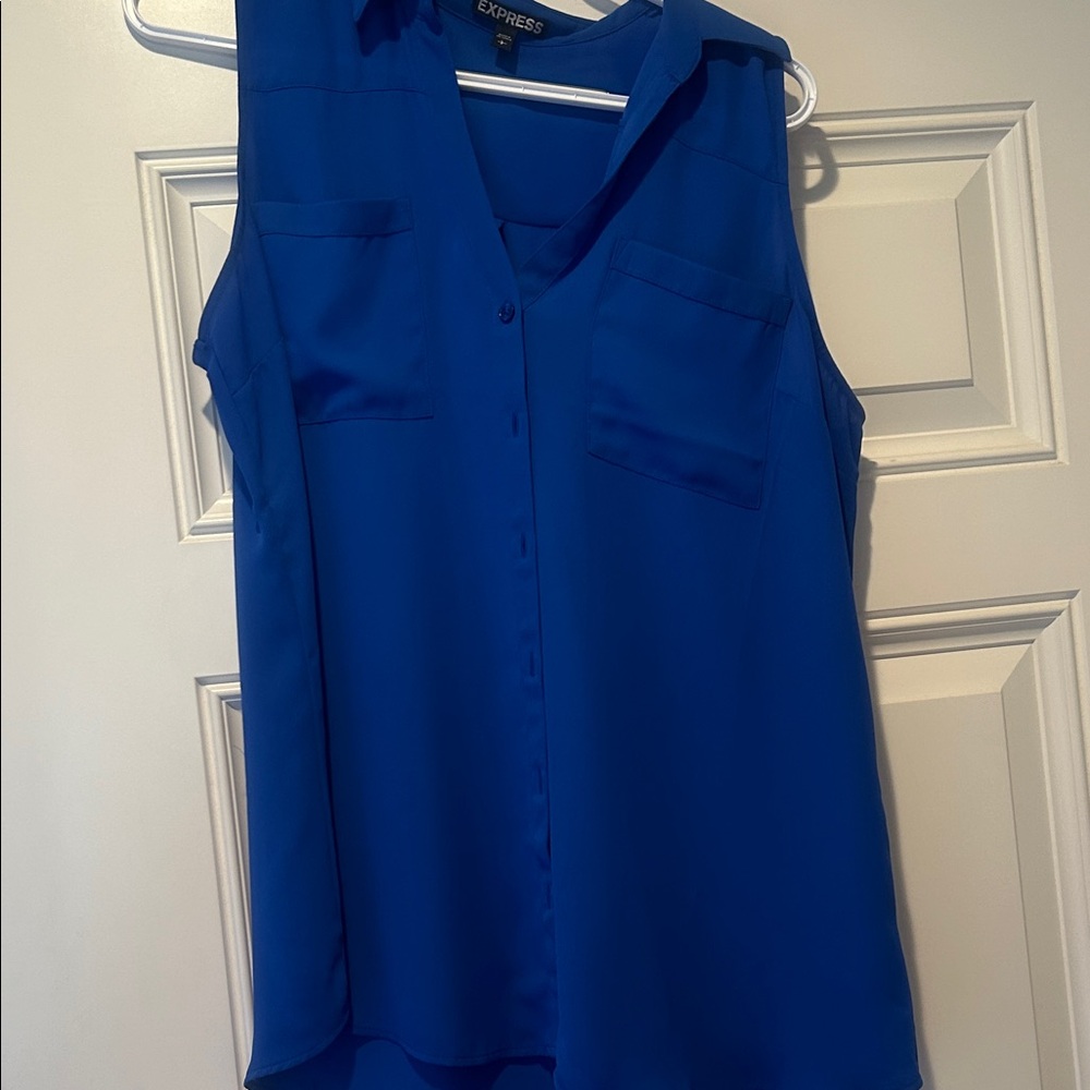 Express Women's Blue Sleeveless Blouse